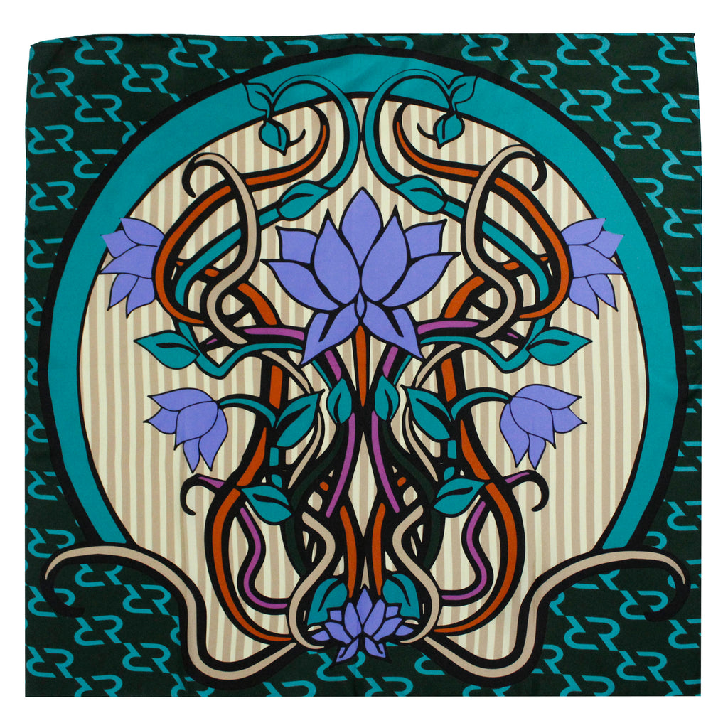 Silk Central Lotus Ramaligram  Scarf