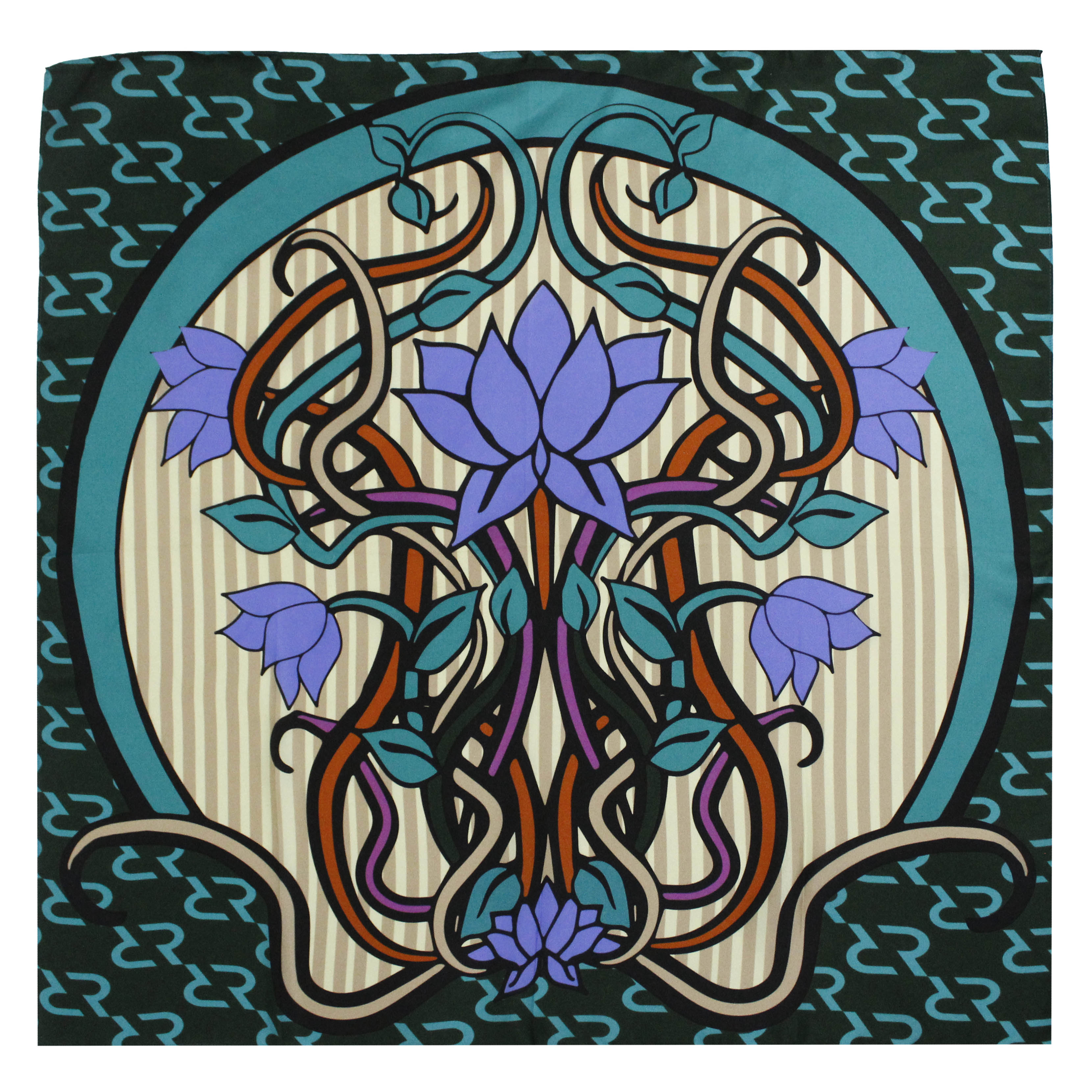 Silk Central Lotus Ramaligram  Scarf